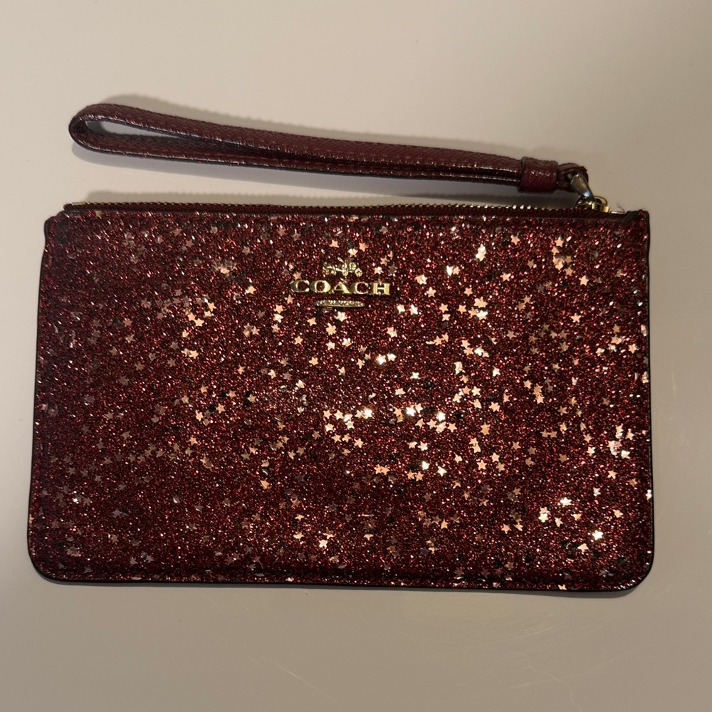 Coach Red Glitter Wristlet